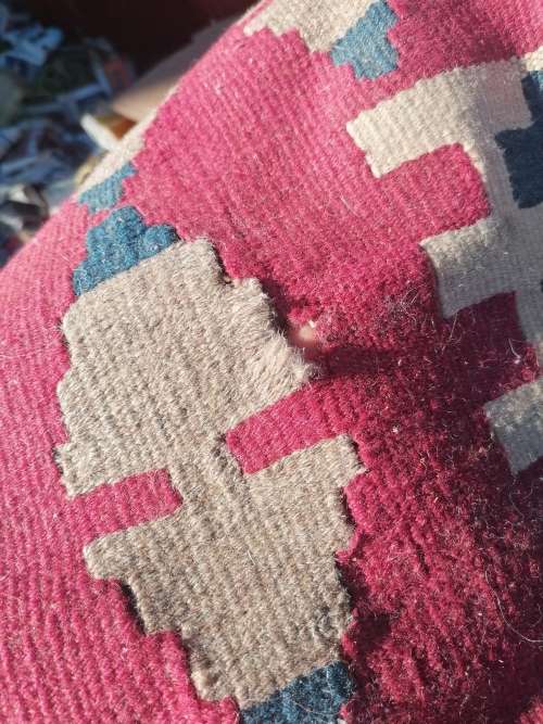 Small kelim carpet. Some damage as per picture