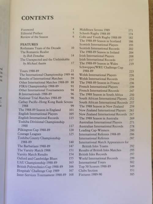 Rothmans Rugby Union Yearbook 1989-90