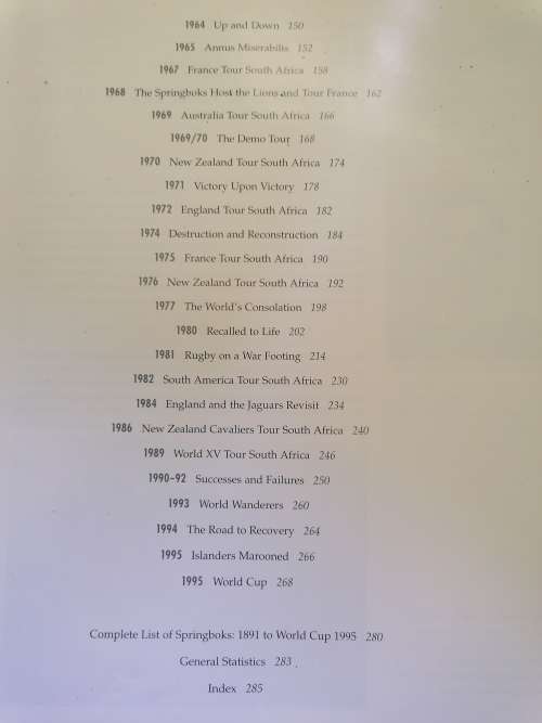 Springbok History - Illustrated History 1891 to 1995 World Cup