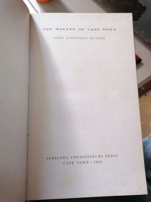 Mayson (John Schofield) THE MALAYS OF CAPE TOWN limited edition 417/ 510