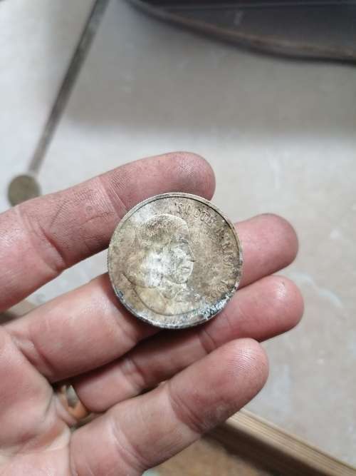 Silver south african one rand coin 1968