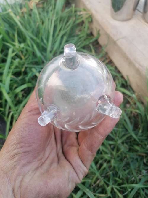 vintage lead crystal , hand cut vase