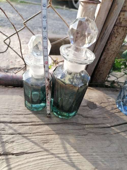 Vintage crystal perfume bottles.