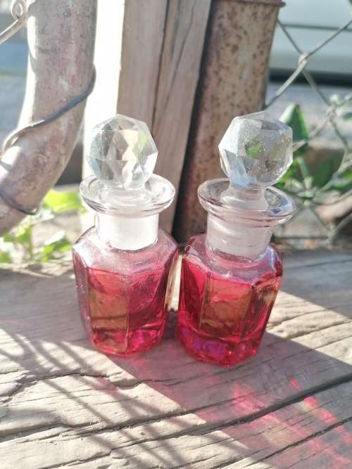 Vintage crystal perfume bottles