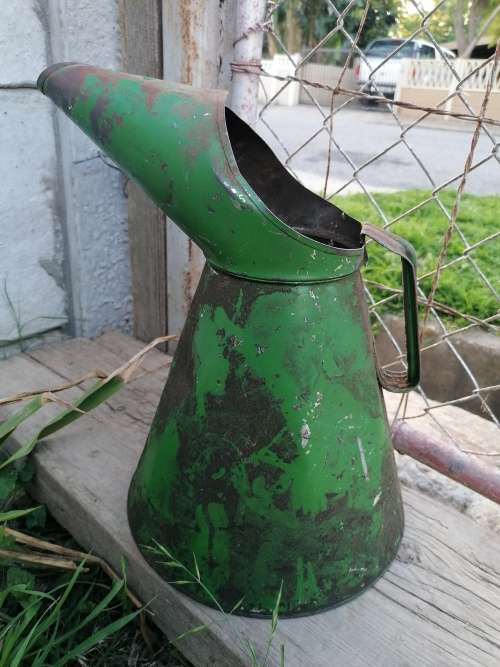 Large 5 liter Vintage Green Oil Can