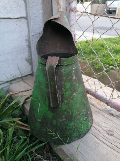 Large 5 liter Vintage Green Oil Can