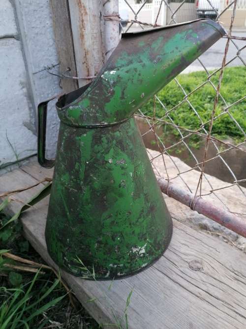 Large 5 liter Vintage Green Oil Can