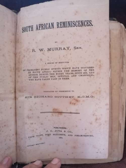 south african reminiscences by r.w murray 1894