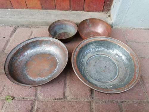 Joblot old copperware