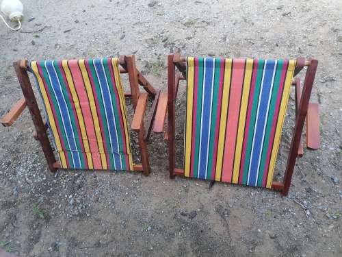 Vintage Canvas Beach Sand Chair.