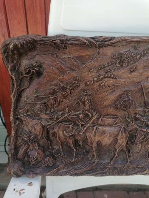 SYROCO` WOOD GROOT TREK EEUFEES COMMEMORATIVE PLAQUE BY V. IVANHOFF