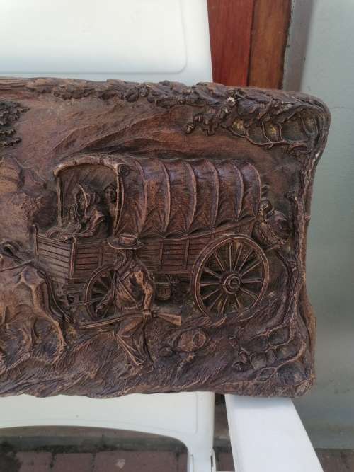 SYROCO` WOOD GROOT TREK EEUFEES COMMEMORATIVE PLAQUE BY V. IVANHOFF