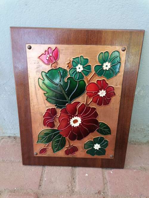 Lovely vintage enamel on copper art