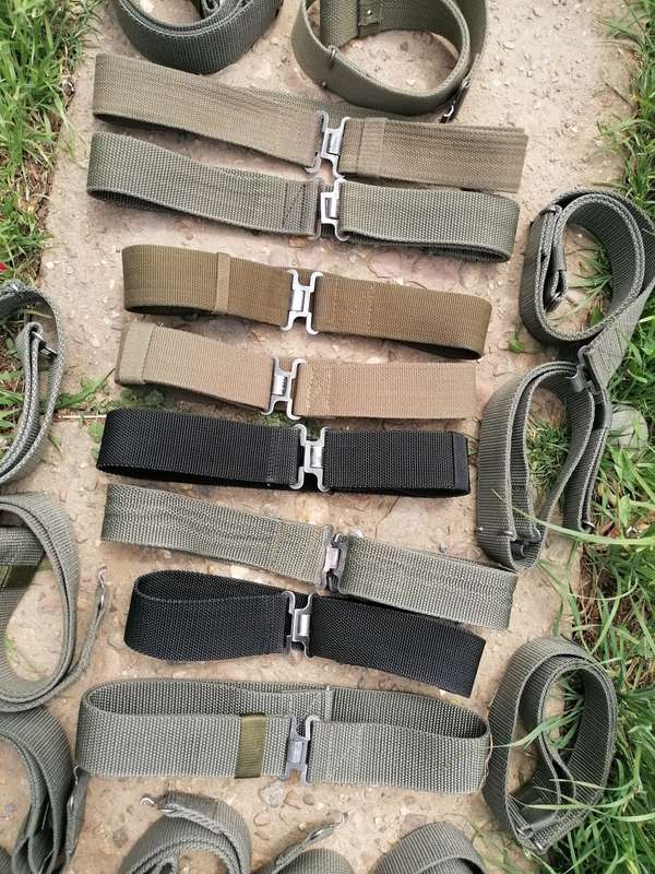 Large lot army belts. Bid per item. Nice for reselling