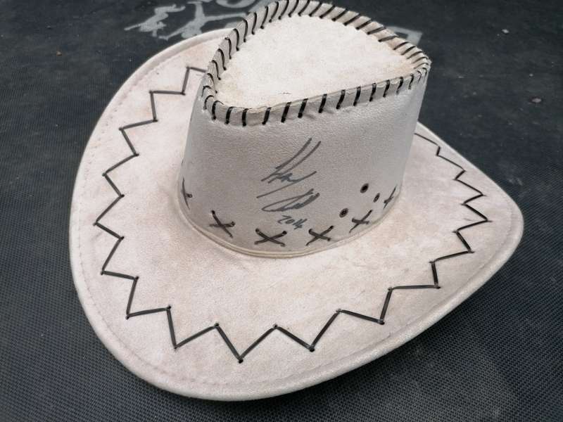 Collectors hat signed by the Campbell`s