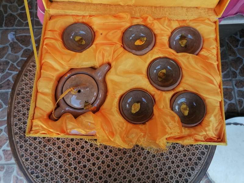 Tea set in box