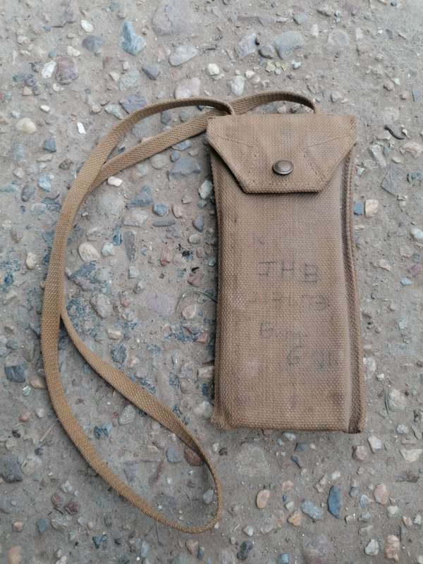 WW2 British Vickers Machine Gun Slide Rule and Webbing Pouch