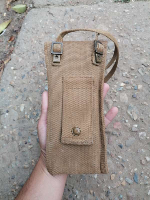 WW2 British Vickers Machine Gun Slide Rule and Webbing Pouch