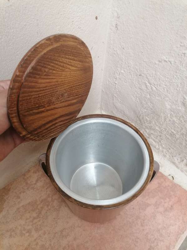 Vintage MCM wooden ice bucket