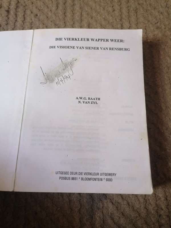 Die Vierkleur Wapper Weer  A.W.G. Raath & N. van Zyl