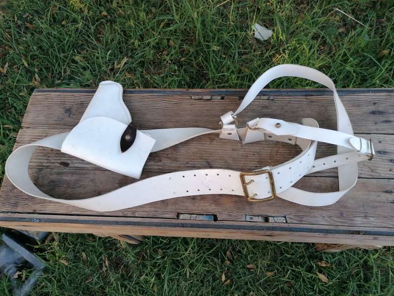 Vintage original White belt and holster Soviet Era