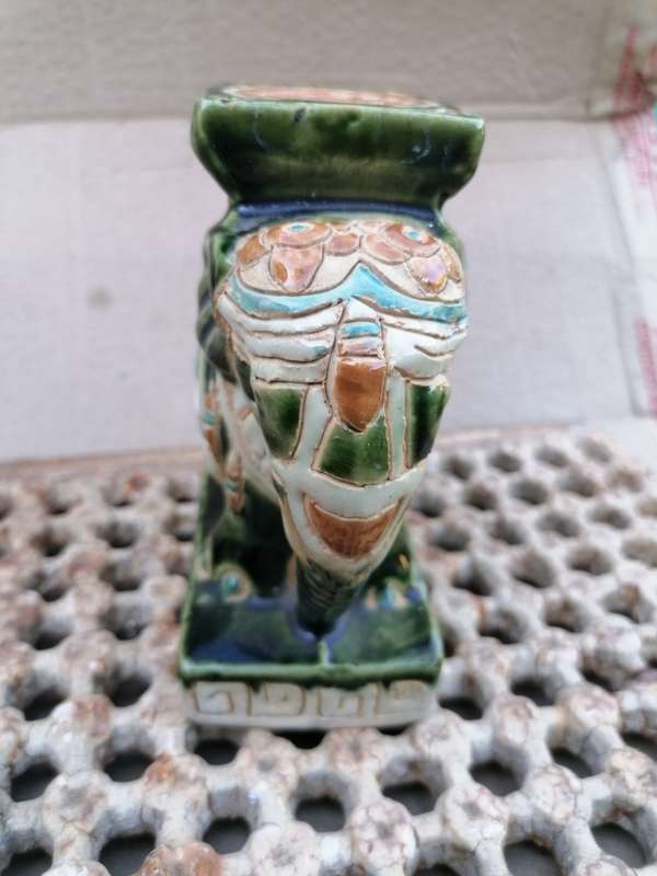 Ceramic/Pottery Mounted Elephant 12cm x 12cm