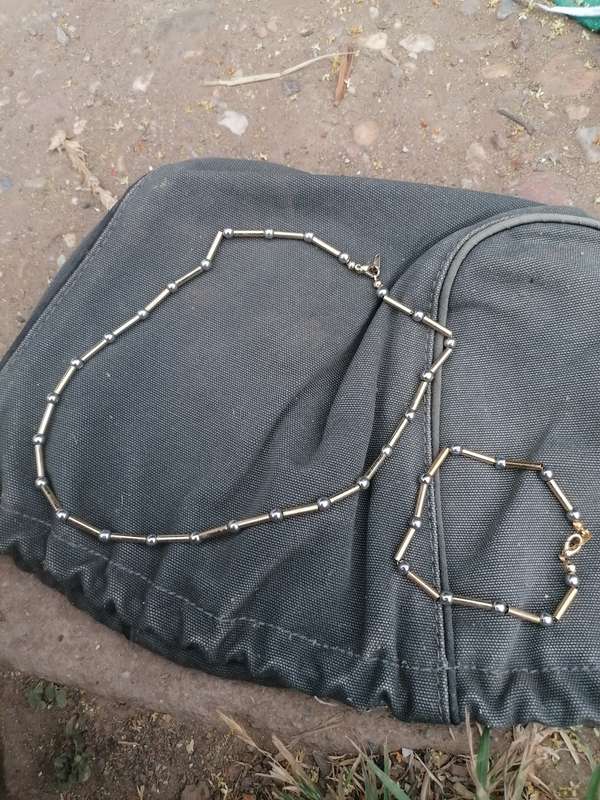 The heritage collection necklace with matching bracelet.