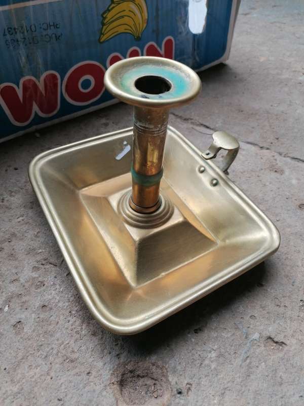 Antique brass candle holder
