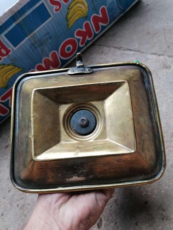 Antique brass candle holder