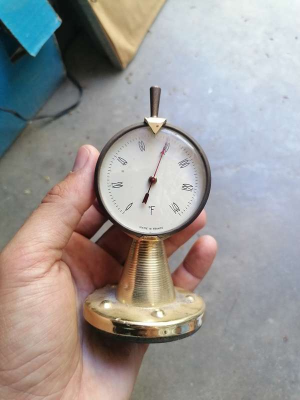 Vintage France Thermometer Nautical Ship Brass