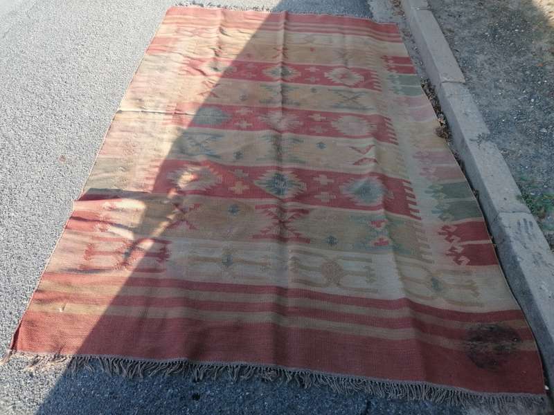 Large 2.9m x 1.9m Indian Dhurrie kilim