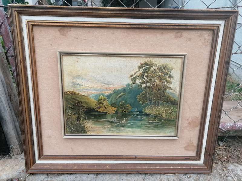 Antique late 1800s framed painting.lots of character as per picture.