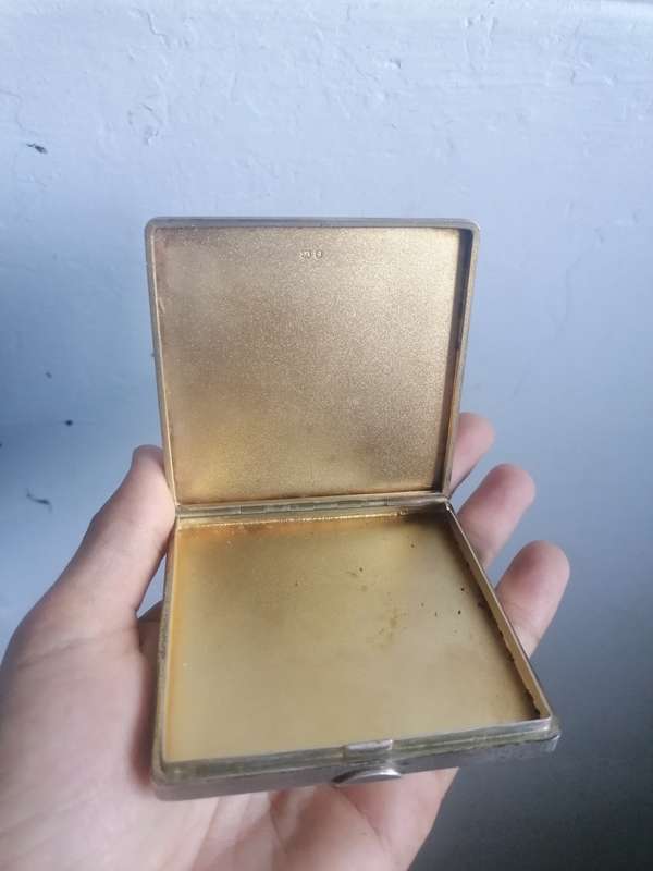 Antique 1936 sterling silver cigarette case.By W H Manton Ltd 141g