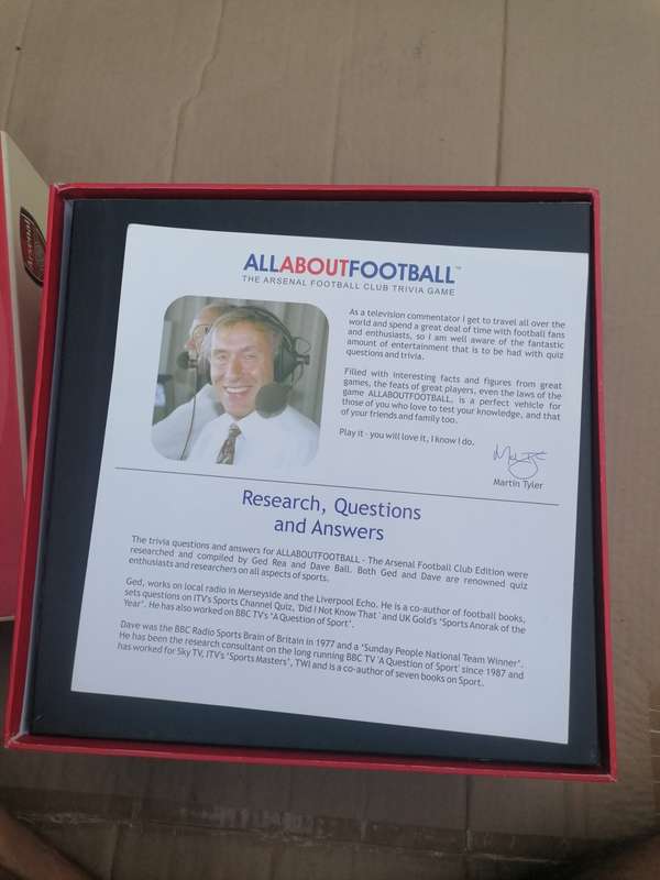 All About Football Arsenal Trivia Game