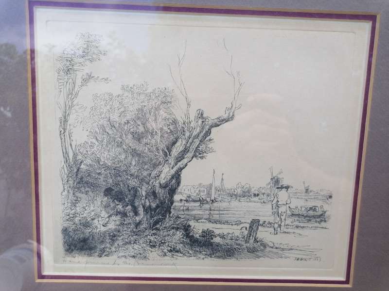 RARE FIND 1643 REMBRANDT , ETCHING HAND PRINTED BY THEO BEERENDONK