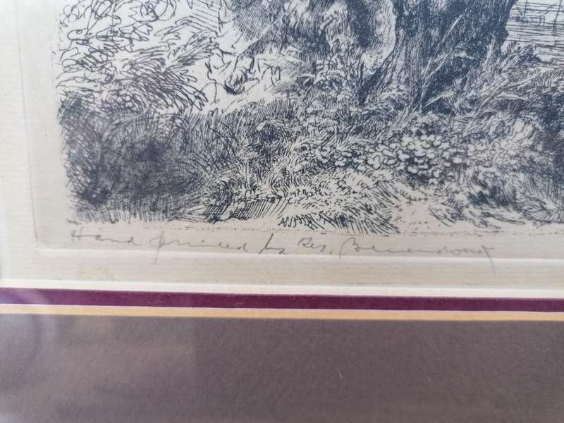 RARE FIND 1643 REMBRANDT , ETCHING HAND PRINTED BY THEO BEERENDONK