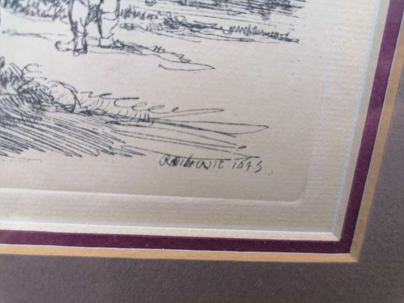 RARE FIND 1643 REMBRANDT , ETCHING HAND PRINTED BY THEO BEERENDONK