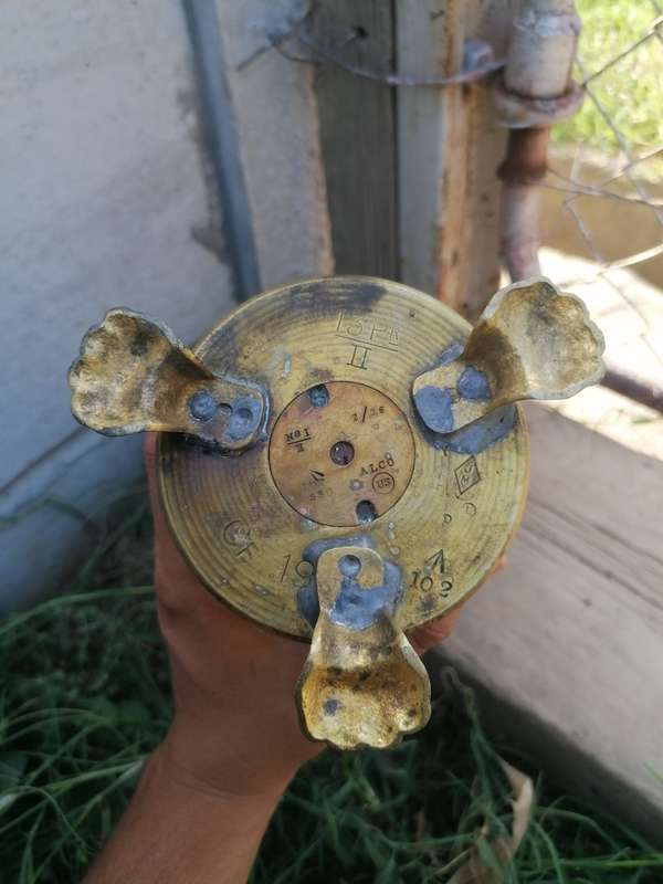 Antique solid brass Canon shell converted