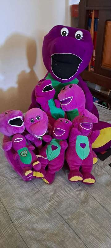 Collection of barney teddies