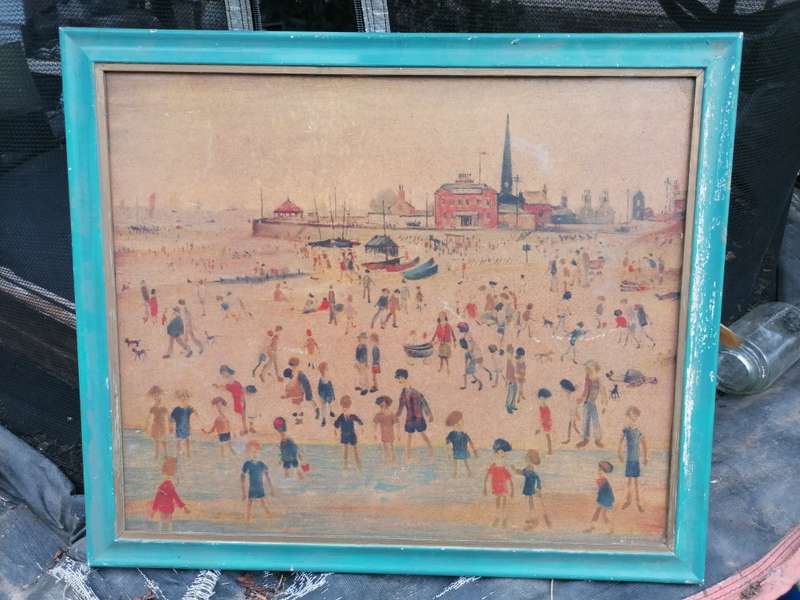 At the Seaside 1946 by L-S-Lowry framed print