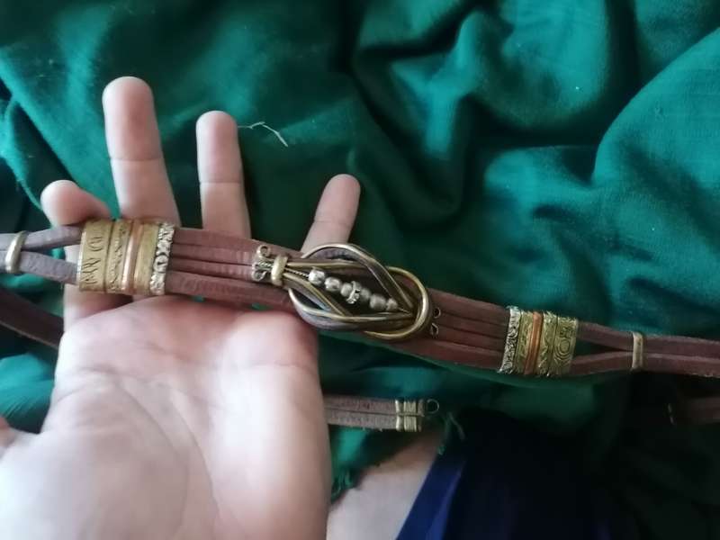 Vintage leather belt from Egypt for small waste