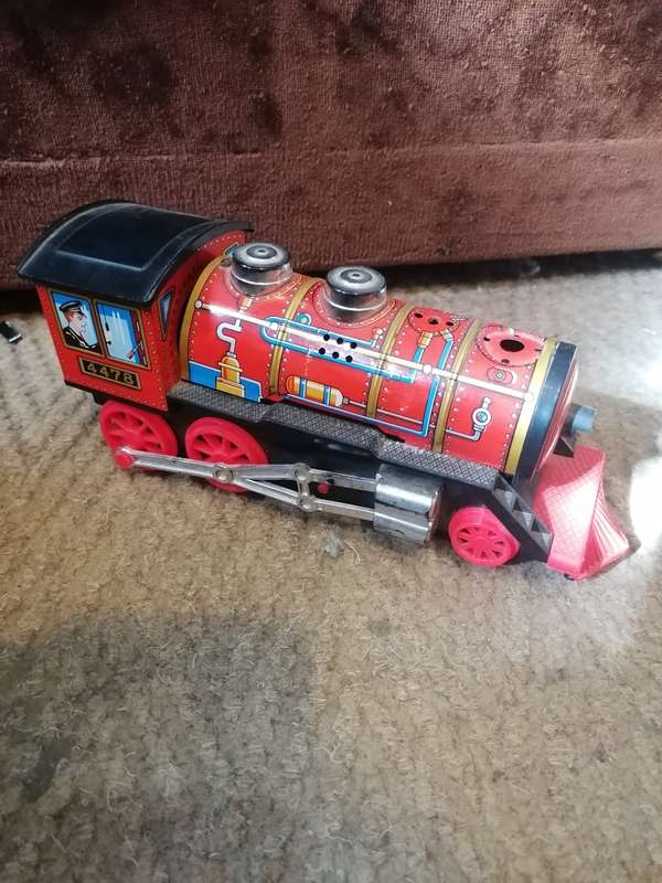 Vintage NEW Original MASUDAYA Transcontinental Express Mystery Action TIN TOY
