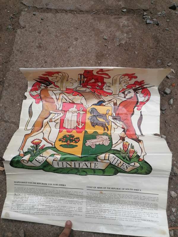 Big glossy Poster `Coat of Arms-Old Republic of South Africa`