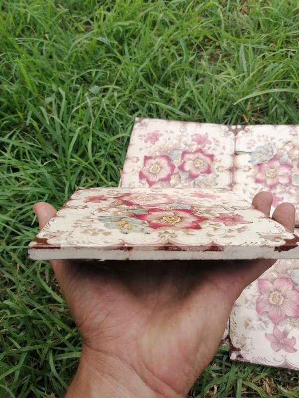 5 x Victorian fireplace tile floral design