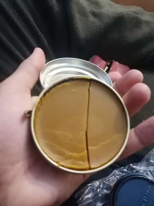 Old kiwi shoe polish tins. One still full with brushes & travel bag