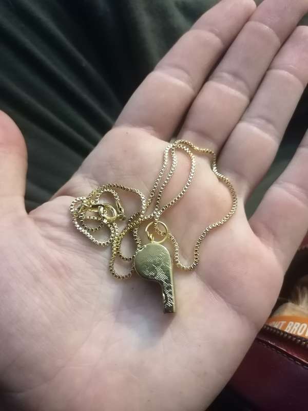 Gold platted Brass Whistle Necklace