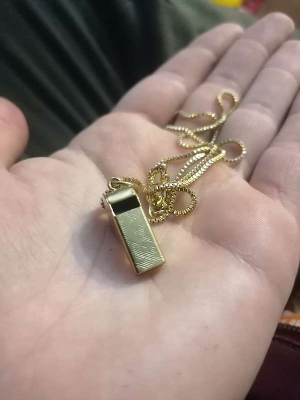 Gold platted Brass Whistle Necklace