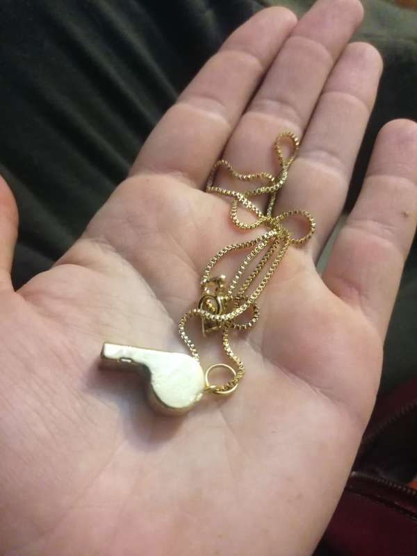 Gold platted Brass Whistle Necklace