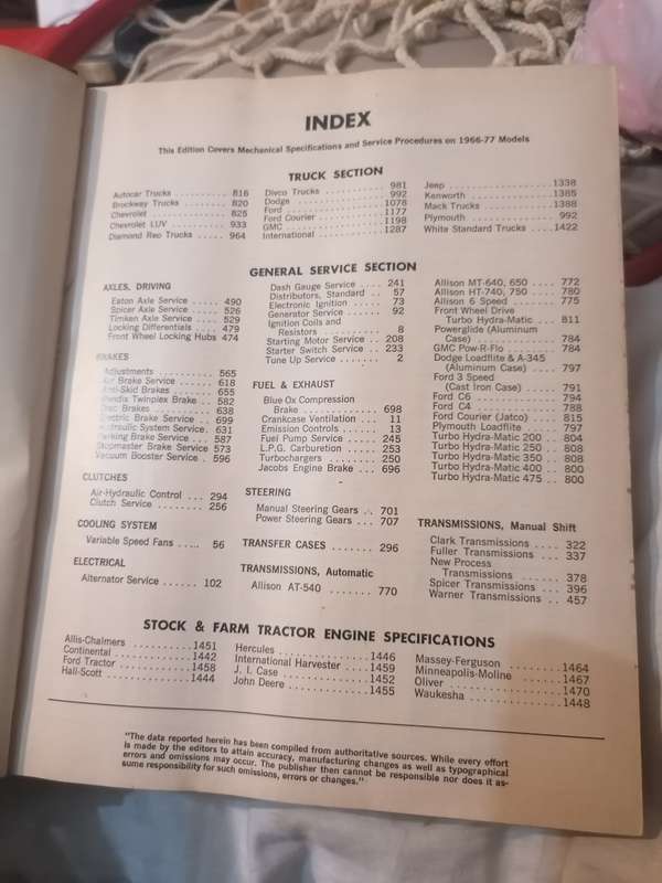 Motor Truck Repair Manual 1977