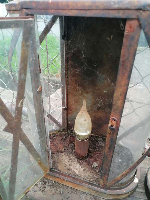 Pair of vintage rustic looking lamps. Condition as per picture